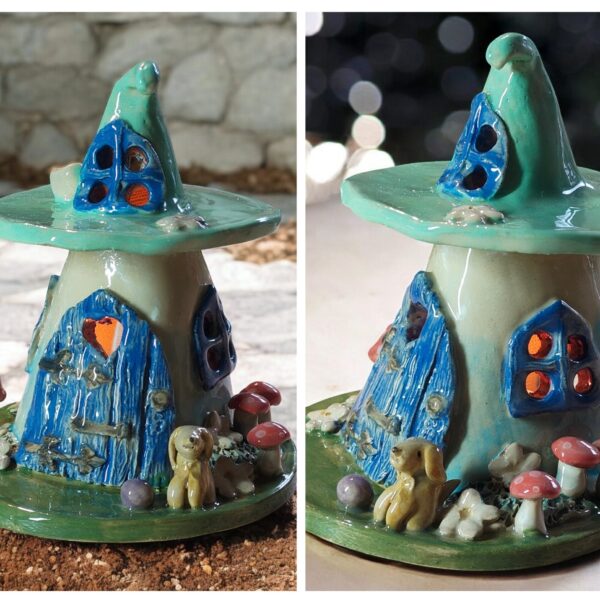 Kék Tündérház kutyussal