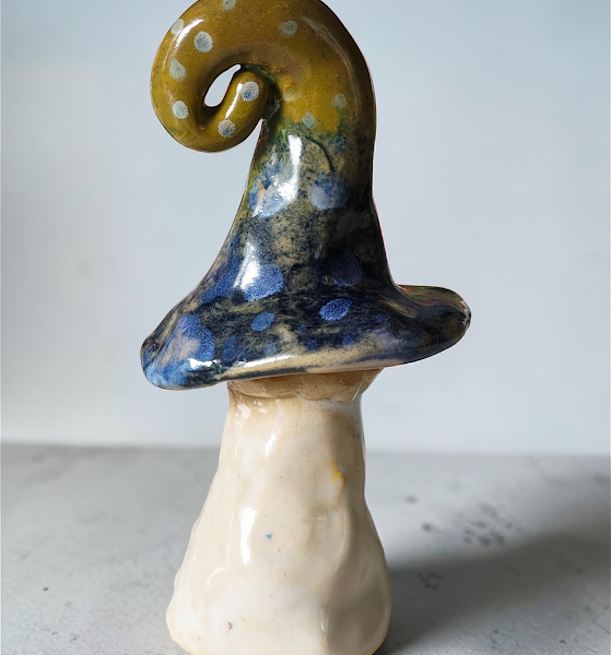 Kézzelt készült mesebeli kerámia gomba